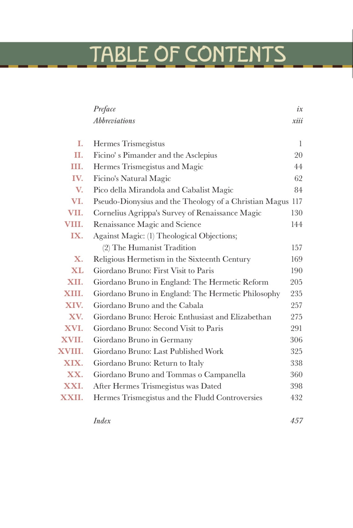 Giordano Bruno and The Hermetic Tradition by Frances A. Yates