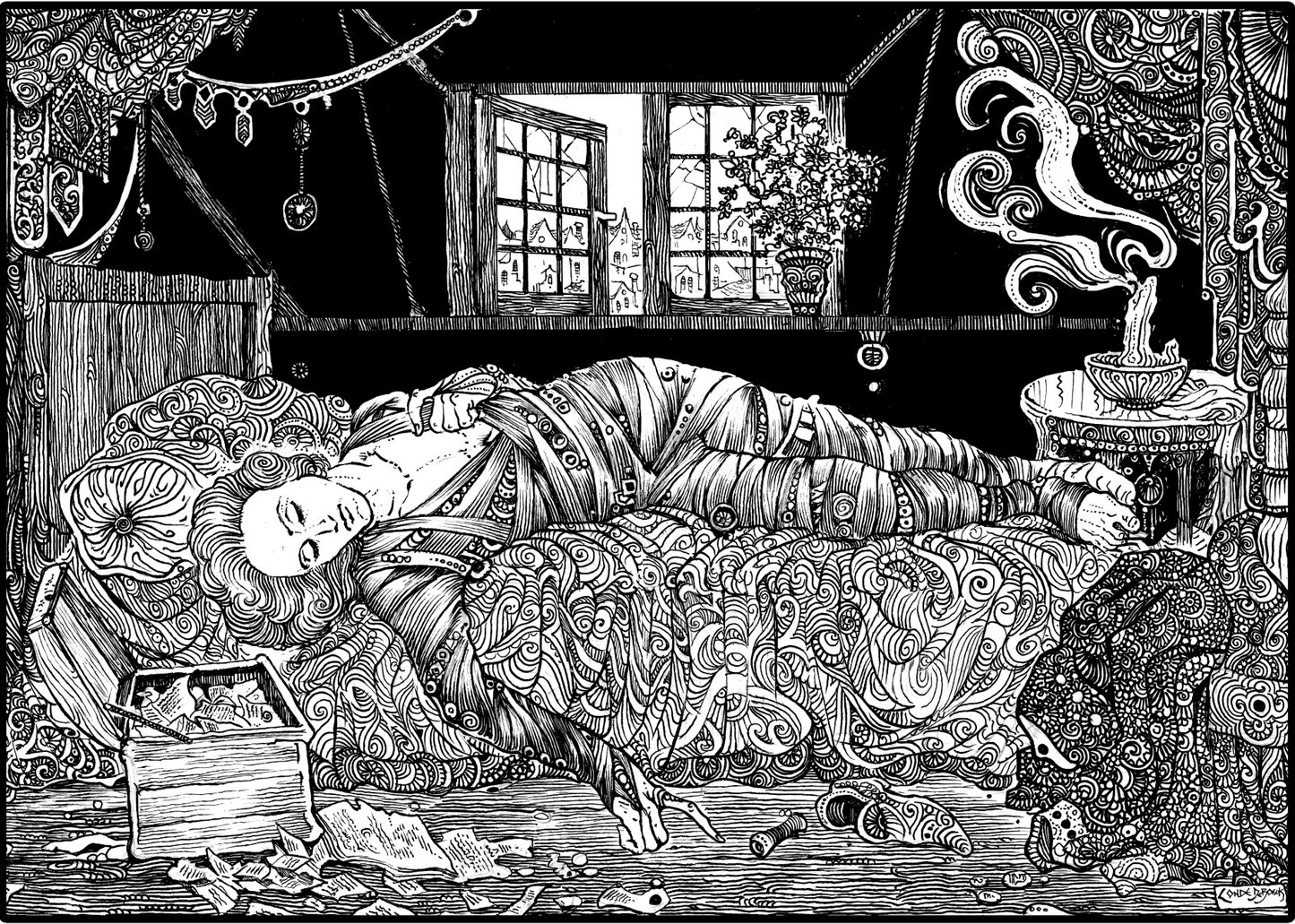 Death of Chatterton Hernan Conde De Boeck Opium Eater Illustration