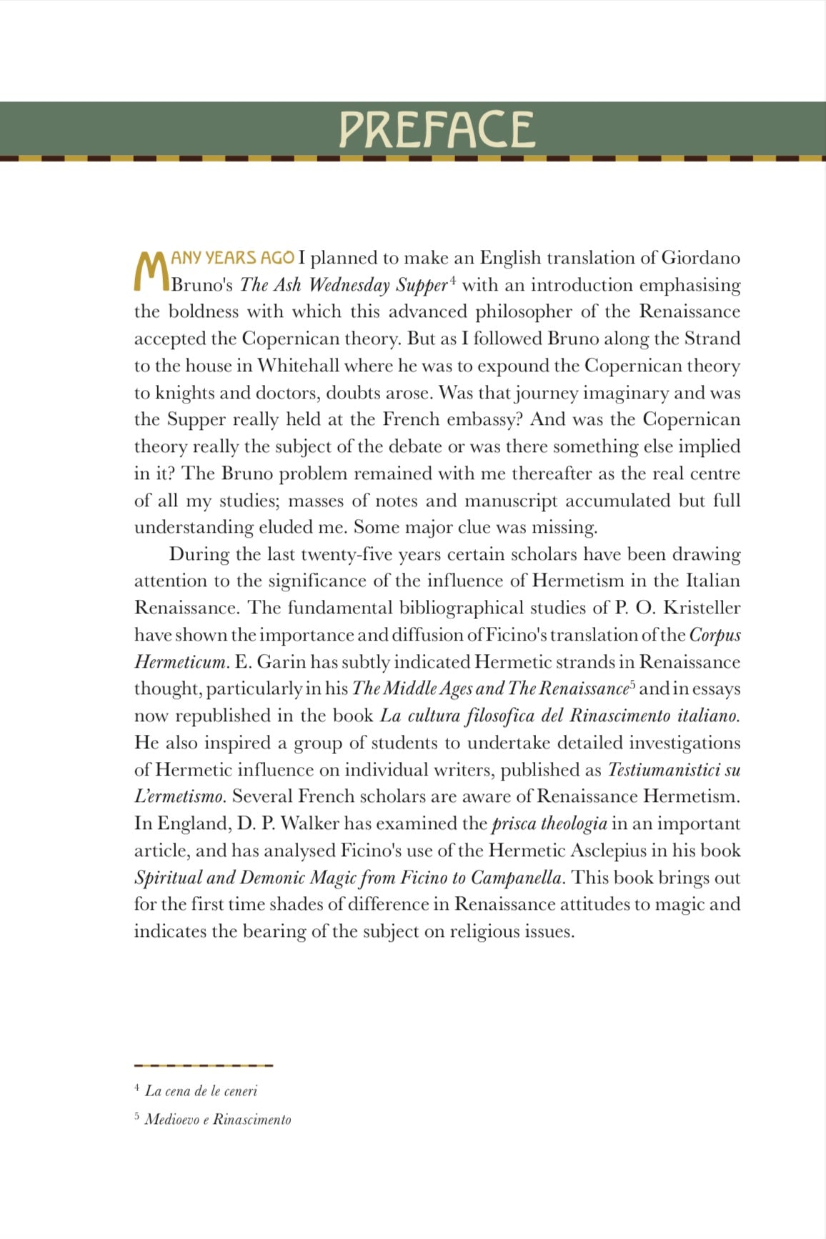 Giordano Bruno and The Hermetic Tradition by Frances A. Yates